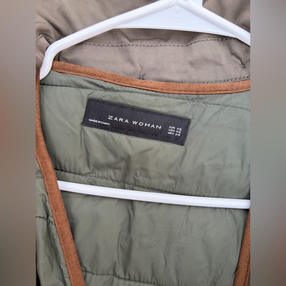 Zara Cotton Jacket & Vest removable with Faux Fur Trim Hood - Picture 4 of 10